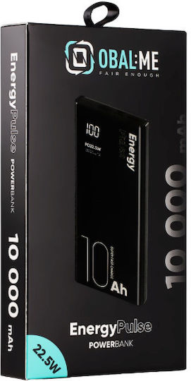 Obal:Me EnergyPulse Power Bank 10000mAh 22.5W με Θύρα USB-A και Θύρα USB-C Μαύρο