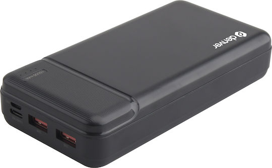 Denver Power Bank 15000mAh mit 2 USB-A Anschlüssen und USB-C Anschluss Schwarz
