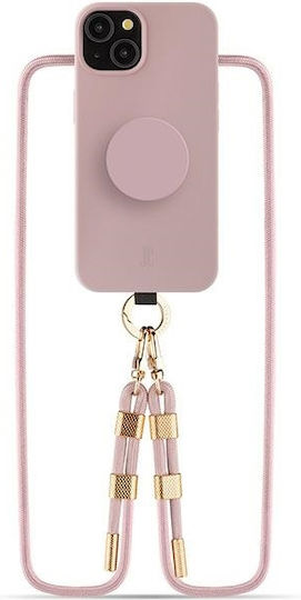 Just Elegance Popgrip Umschlag Rückseite Silikon / Kunststoff Rosa (iPhone 15)