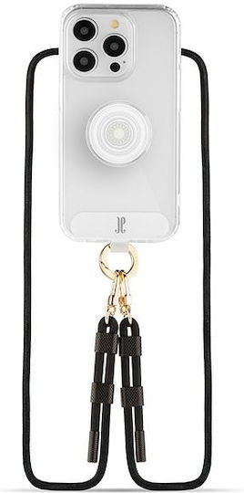 Just Elegance Popgrip Back Cover Silicone / Plastic with Strap Transparent (iPhone 15 Pro Max)