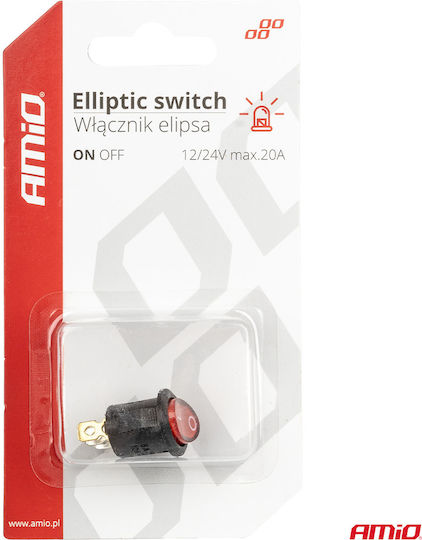 AMiO Ein/Aus-Schalter Auto 12V Universal Rot