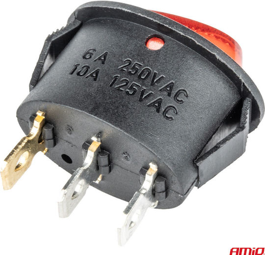 AMiO Ein/Aus-Schalter Auto 12V Universal Rot