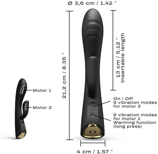 Dorcel Δονητής Rabbit 21.2cm Μαύρος