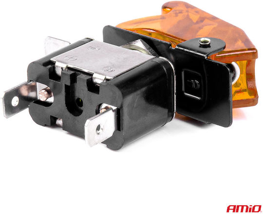 AMiO Διακόπτης On/Off Αυτοκινήτου 12V-24V Πορτοκαλί