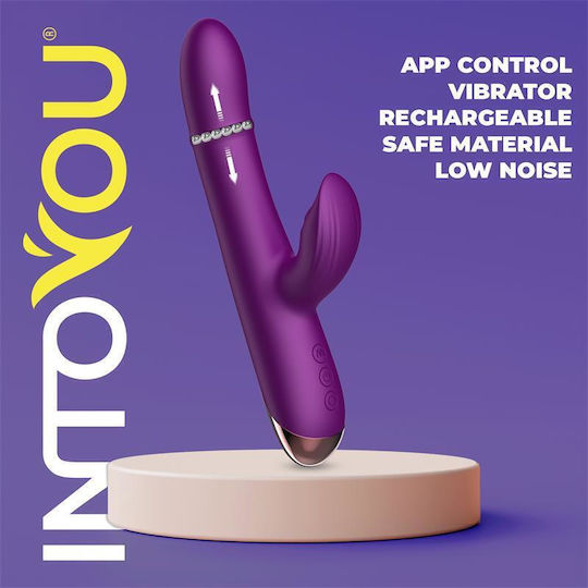 IntoYou Sendel Vibe Up Down Internal Beads Ring Pulsation Rabbit Vibrator with Remote Control 22cm Purple