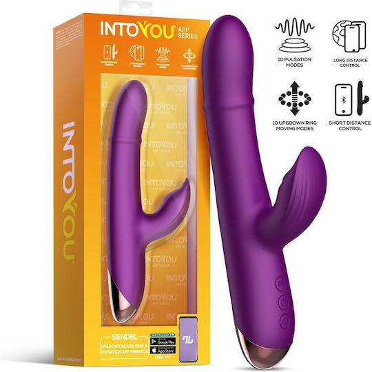 IntoYou Sendel Vibe Up Down Internal Beads Ring Pulsation Rabbit Vibrator with Remote Control 22cm Purple