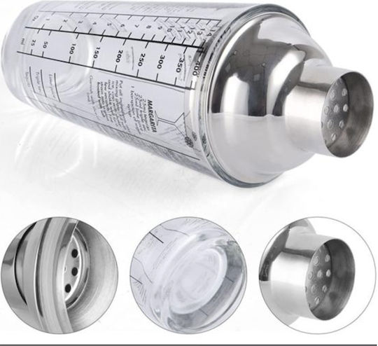 Glass Cocktail Shaker Lid Bar Cocktails 450 Ml