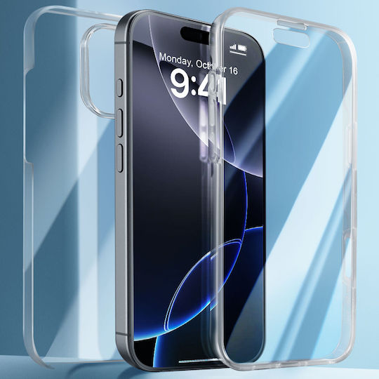 Avizar 360° Case Iphone 16 Pro Max Tactile Raised Camera Edge Transparent