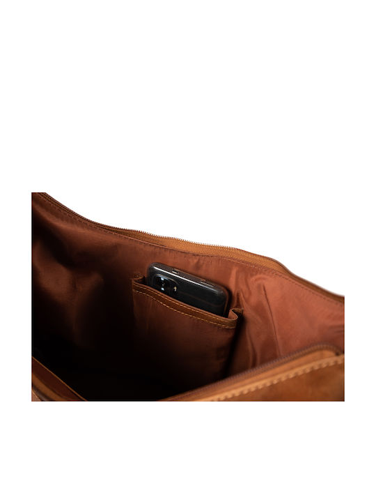 Leder Damentasche Schultertasche Tabac Braun