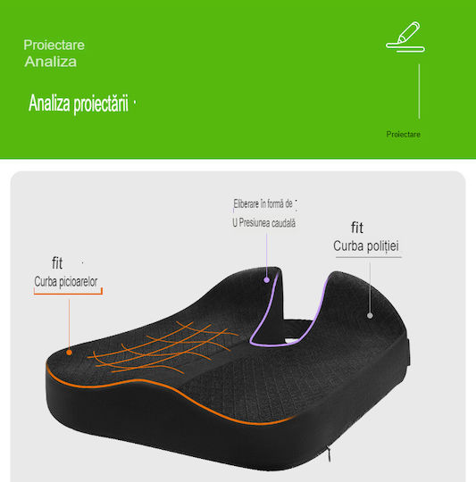 Pernă Ortopedică din Spumă cu Memorie 4D Qfc-060b Arvada Ergosupport Formă V Dimensiuni 43x45x13.5x7cm Husă Detasabilă Respirabilă Design Ergonomic Îmbunătățit Husă din Flanel