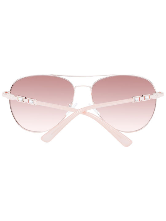 Guess Women's Sunglasses with Rose Gold Metal Frame and Pink Gradient Lens GF6143 28F