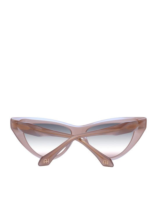 Ana Hickmann Damen Sonnenbrille mit Rosa Kunststoff Gestell und Gray Verlaufsfarbe Linse