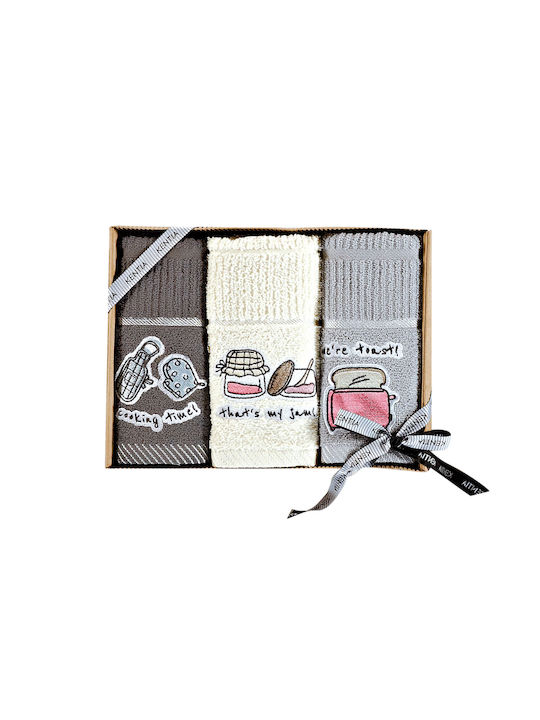 Kentia Regalo Kitchen Towel 100% Cotton 40x70cm 3 Pieces