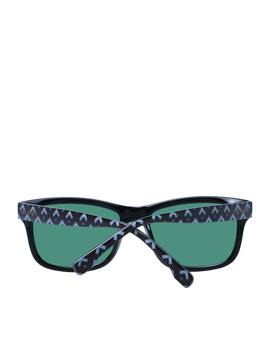 Ted Baker Unisex Sunglasses with Black Plastic Frame and Green Lens TB1455 011