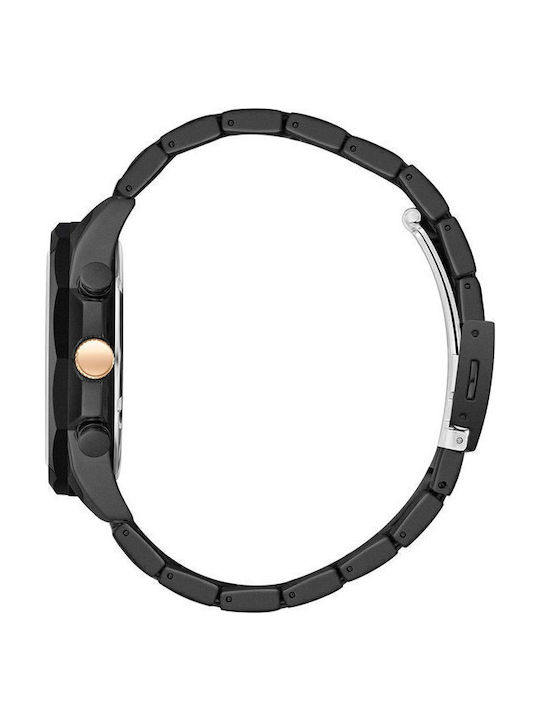 Lee Cooper Men's Watch Chronograph Battery with Metal Bracelet Black