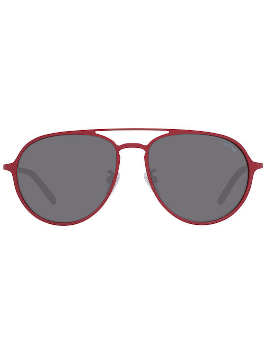 Sting Men's Sunglasses with Red Metal Frame and Black Lens SST004 06F5