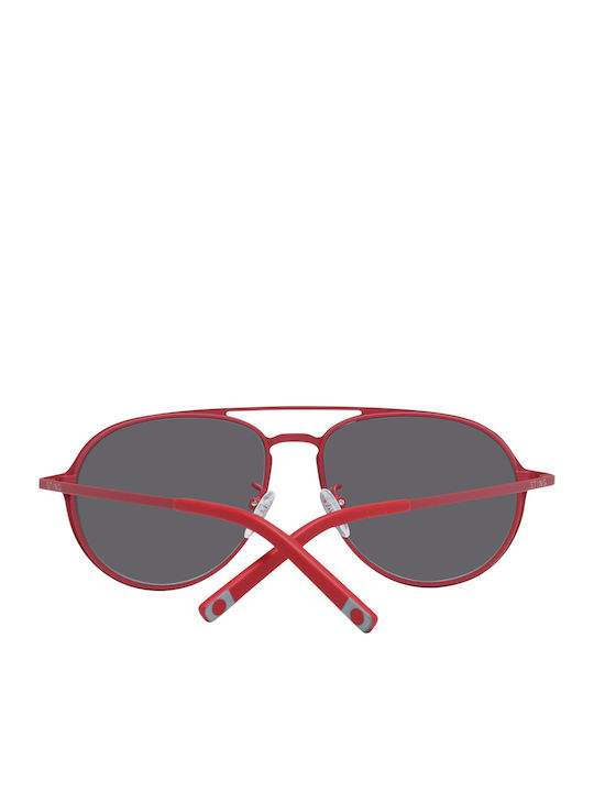 Sting Men's Sunglasses with Red Metal Frame and Black Lens SST004 06F5
