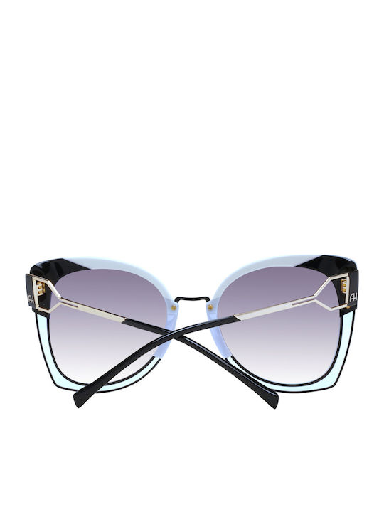 Ana Hickmann Women's Sunglasses with Silver Frame and Black Gradient Lens AH3181 P02
