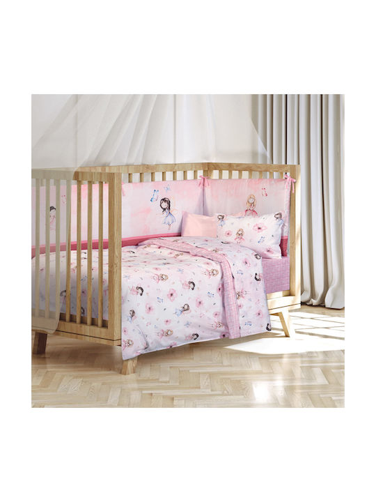 Greenwich Polo Club Baby Sheets Set Crib Cotton Dusty Rose, Pink Pink 130x170cm 3pcs