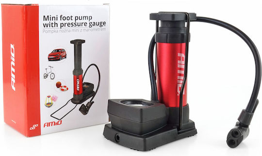 AMiO 02147 Bicycle Pump Air Pump Foot with Pressure Gauge