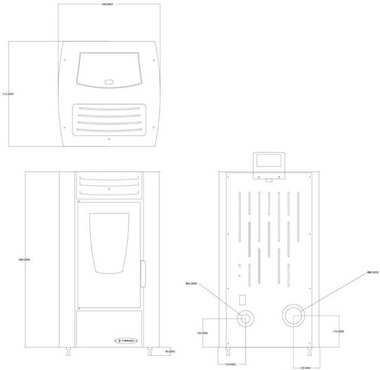 Thermiki 6 Aero Σόμπα Pellet Αερόθερμη 6.16kW Μπεζ