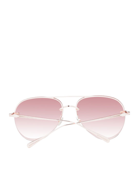 Scotch & Soda Damen Sonnenbrille mit Gold Metall Gestell und Rosa Verlaufsfarbe Linse SS5016-401