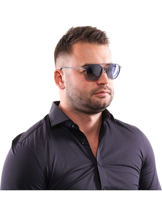 Sting Clap Clap 2 SS 4902 92EX Men's Sunglasses with Blue Metal Frame and Blue Lens