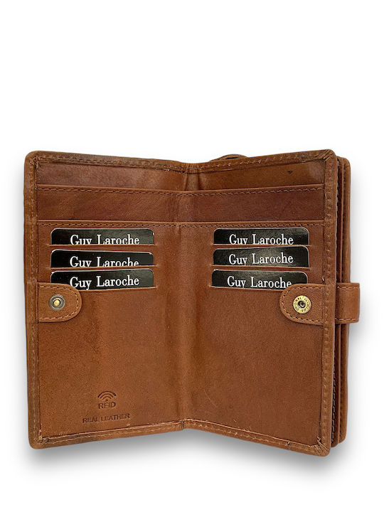 Large Leather Women's Wallet Classic with RFID Tabac Brown