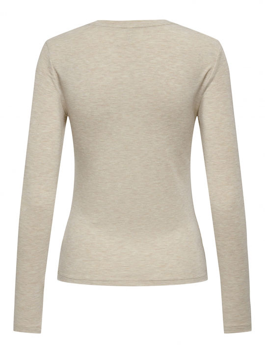 Women's Blouse Cotton Long Sleeve Beige