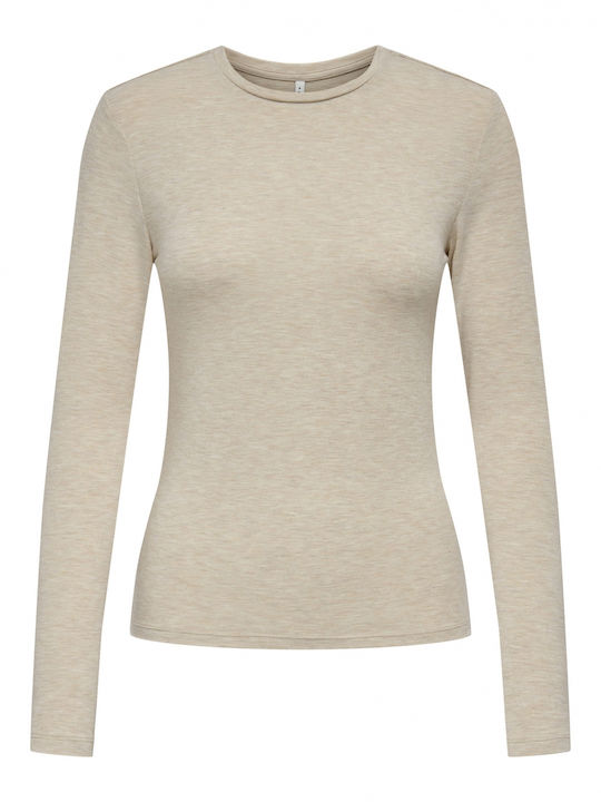 Women's Blouse Cotton Long Sleeve Beige