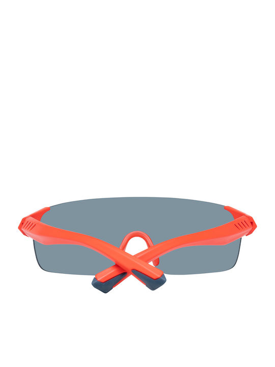FILA Men's Sunglasses with Red Plastic Frame and Gray Lens SF9380-07FZ