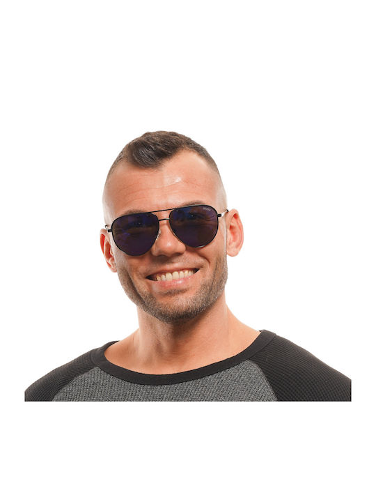 Guess Men's Sunglasses with Black Metallic Frame and Blue Gradient Mirror Lens GF5083 01X