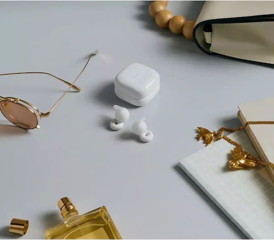 Sony LinkBuds Open Bluetooth Handsfree Ακουστικά με Αντοχή στον Ιδρώτα και Θήκη Φόρτισης Λευκά