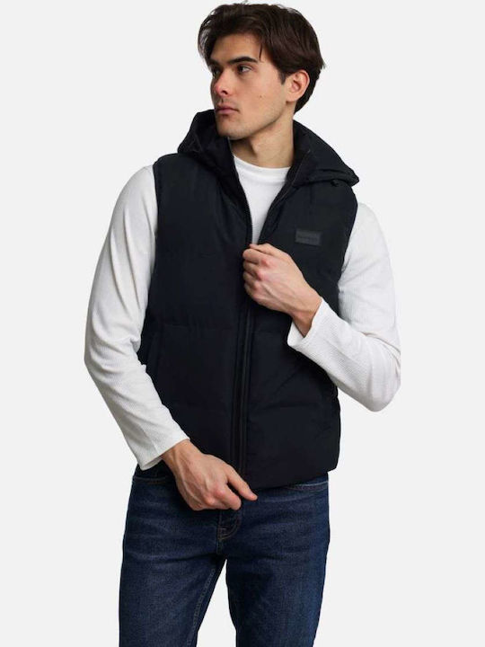 Ärmellos Jacke Puffer Wasserdicht und Winddicht Black