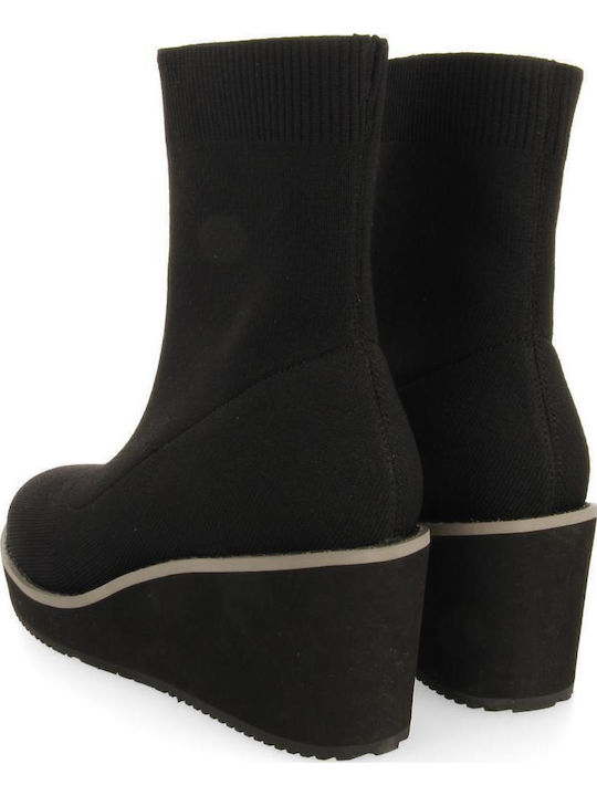 Ghete dama de piele cu platformă Negru
