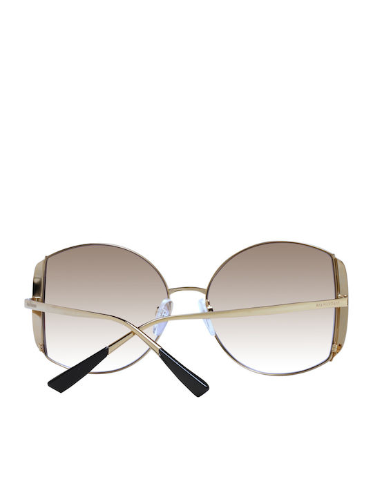 Ana Hickmann Women's Sunglasses with Gold Metal Frame and Beige Gradient Lens