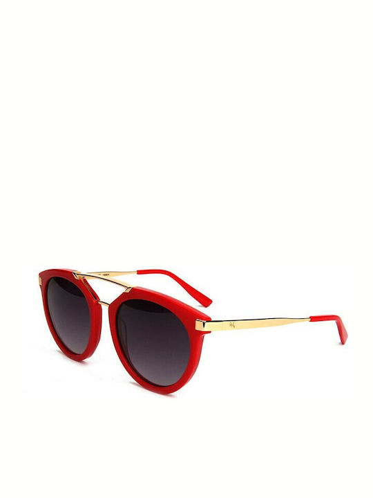 Ana Hickmann Damen Sonnenbrille mit Rot Gestell und Schwarz Verlaufsfarbe Linse