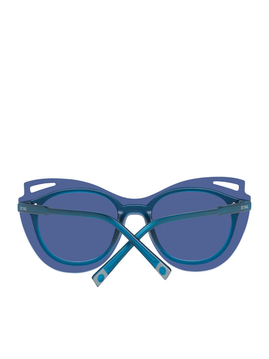 Sting Women's Sunglasses with Blue Plastic Frame and Blue Gradient Lens