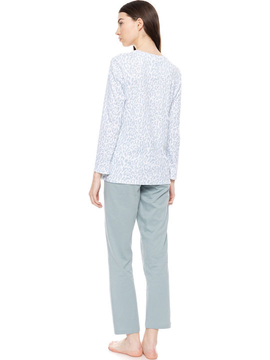 Pink Label Winter Women's Pyjama Set Bay Leaf Mint