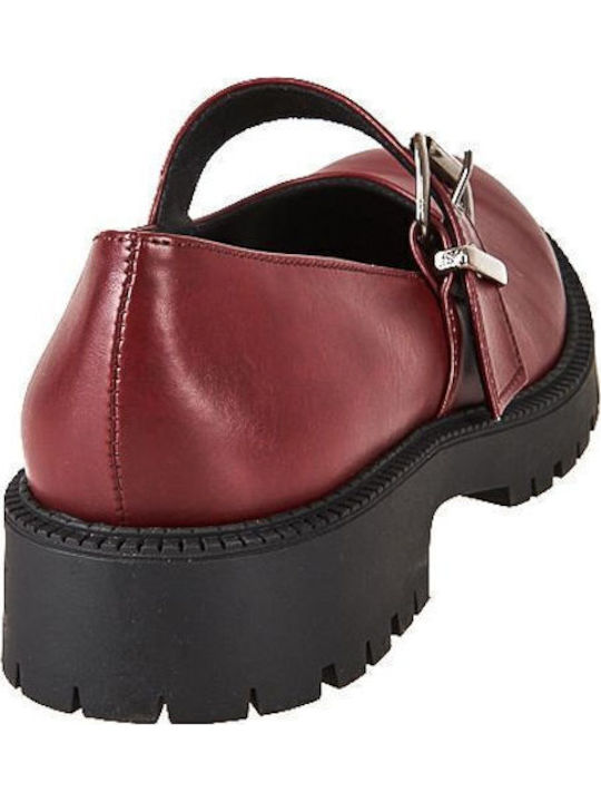 Women's Moccasins in Burgundy Color