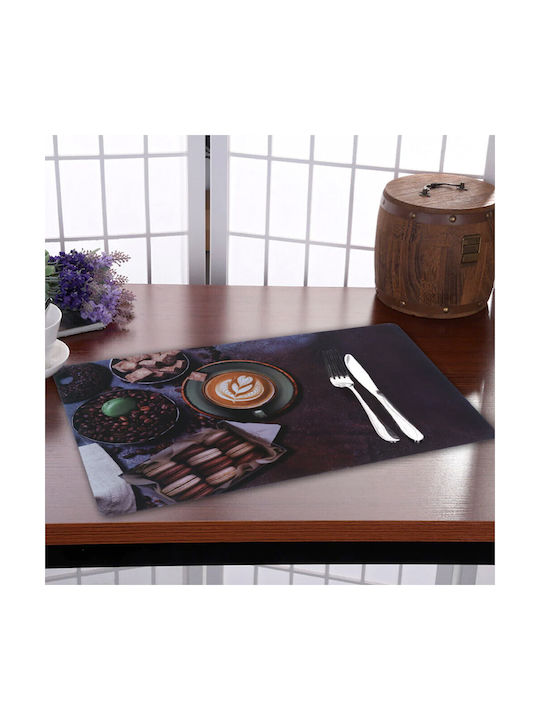 Set Plate Coasters Serving Meals Pufo Perfect Morning Design 6 Pieces