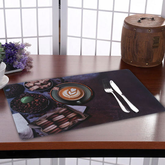 Set Plate Coasters Serving Meals Pufo Perfect Morning Design 6 Pieces