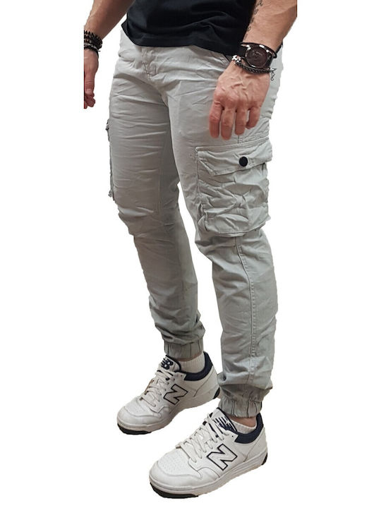 1355 Παντελόνι Cargo σε Slim Εφαρμογή Light Grey, Gray Melange