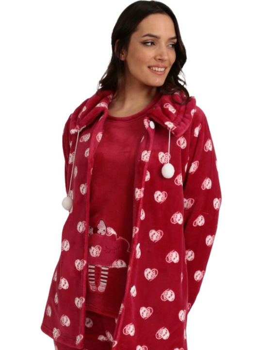 Lydia Creations Χειμερινή Γυναικεία Fleece Ζακέτα Πιτζάμας Lydia Creations Χειμερινή Γυναικεία Fleece Ζακέτα Πιτζάμας