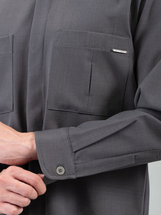 Herrenhemden Langärmeliges Overshirt Grau