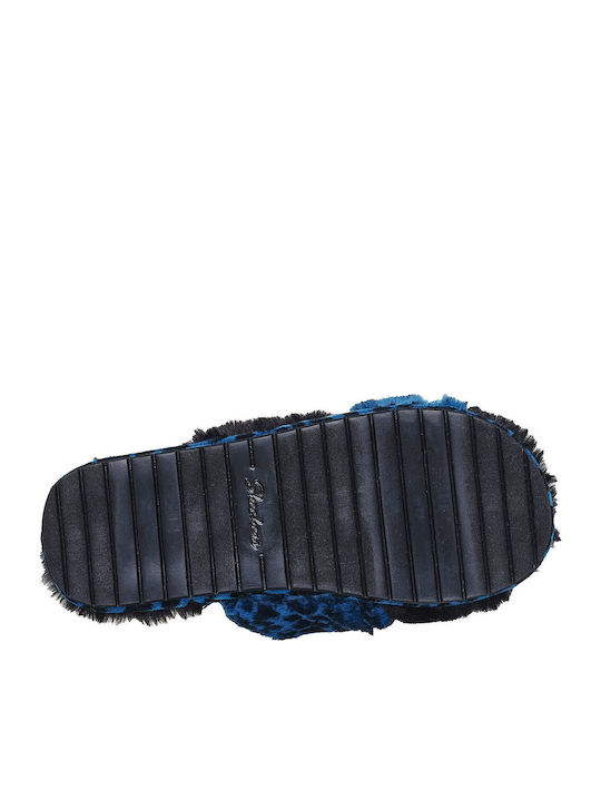 Cozy Slide Winter Women's Slippers with Fur Black