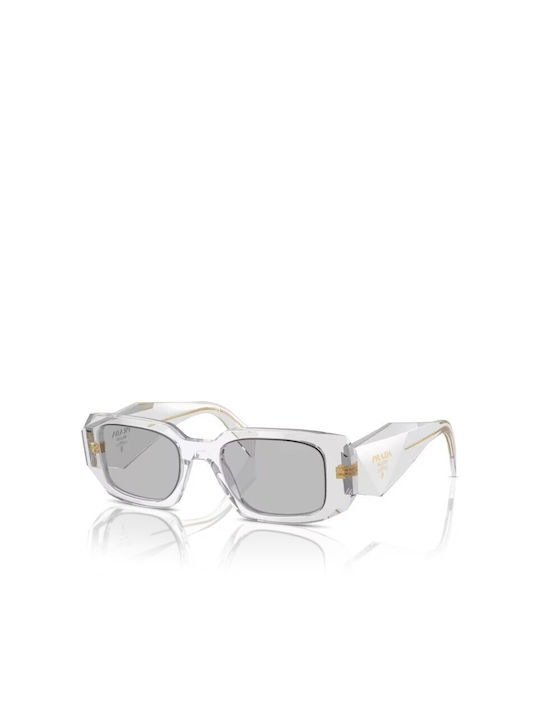 Prada Women's Sunglasses with Transparent Plastic Frame and Gray Lens PR17WS 12R30B