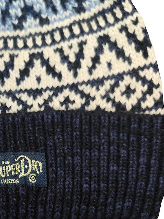 Superdry Beanie Beanie Knitted in Navy Blue color