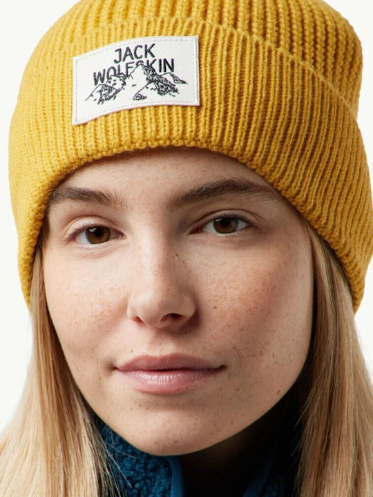 Beanie Unisex Beanie Knitted in Yellow color