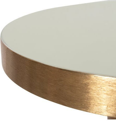 Round Side Table Erode Metal Open Green-Golden M40.5xL40.5xH48cm
